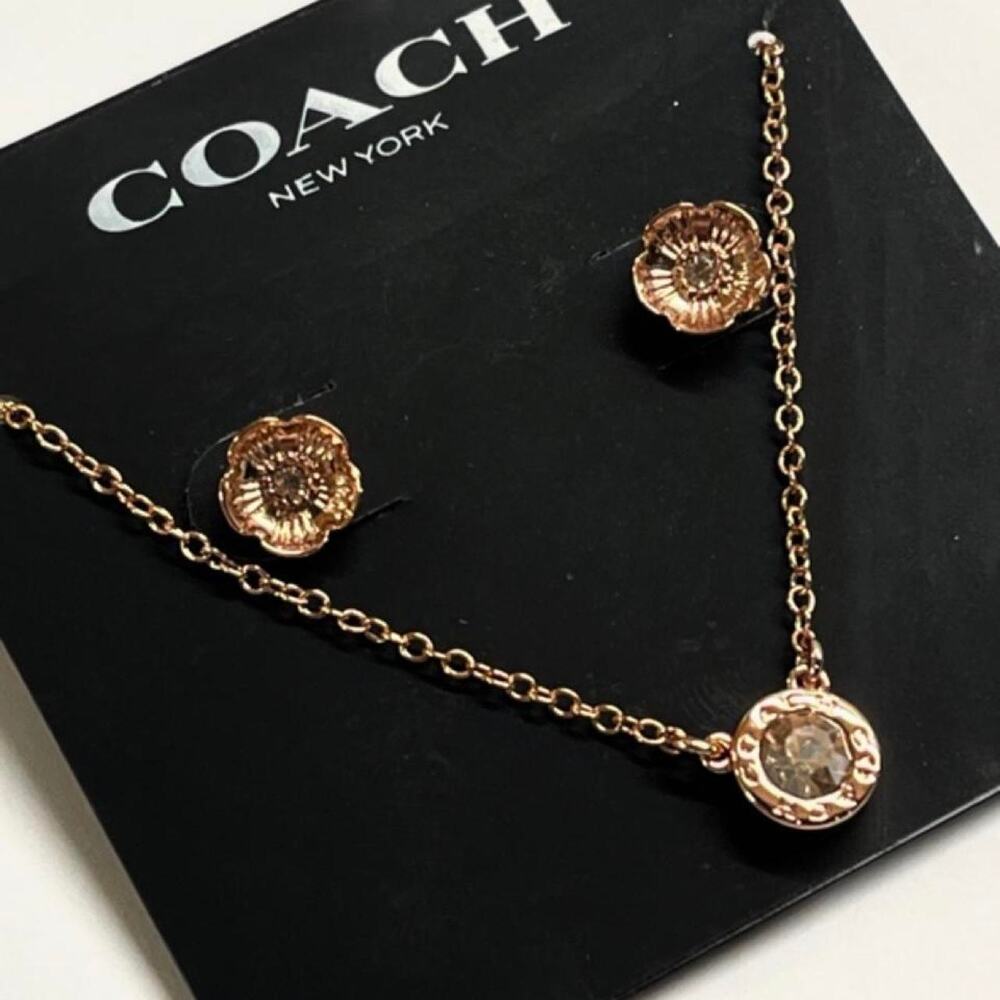 Coach necklace and earrings set new